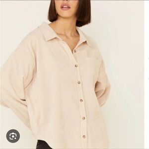 Beige Button-Up Shirt